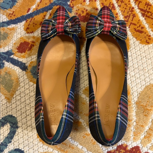J Crew Tartan Bow Heels size 9 - Picture 3 of 7